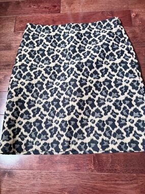 Talbots Leopard Print Mini Skirt in Beige and Black